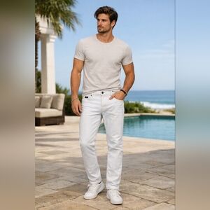 Massimo Men's Off White Jeans Size 36 Stretch